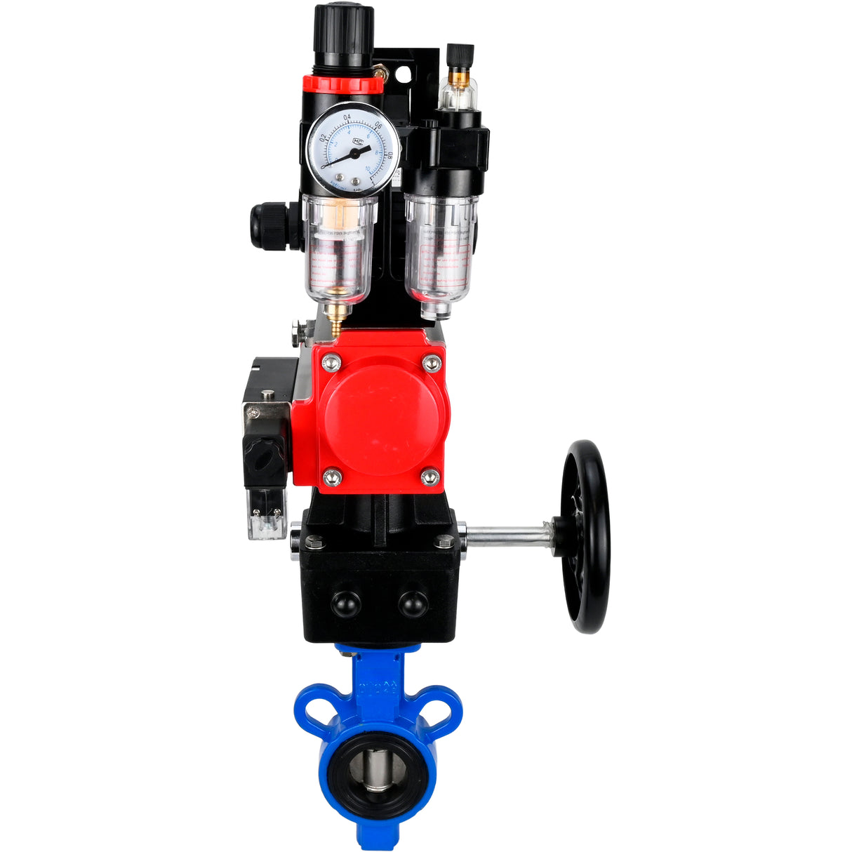 Vanne papillon d'eau Elephant al-316l-epdm-elephant-da-4m310-24-apl210n-hdm-afc2000, matériau du corps - alliage d'aluminium, matériau du disque - acier inoxydable AISI 316L, joint - EPDM, actionné par actionneur pneumatique