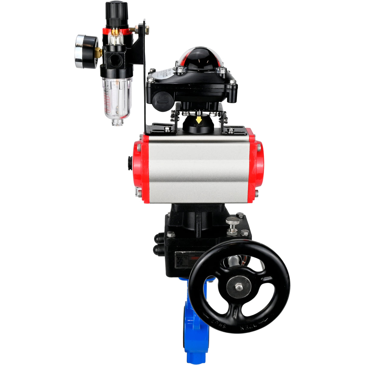 Vanne papillon d'eau Elephant al-316l-epdm-elephant-da-4m310-24-apl210n-hdm-afc2000, matériau du corps - alliage d'aluminium, matériau du disque - acier inoxydable AISI 316L, joint - EPDM, actionné par actionneur pneumatique