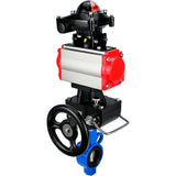 Vanne papillon d'eau Elephant al-316l-epdm-elephant-da-4m310-24-apl210n-hdm, matériau du corps - alliage d'aluminium, matériau du disque - acier inoxydable AISI 316L, joint - EPDM, actionné par actionneur pneumatique