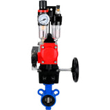 Vanne papillon d'eau Elephant al-316l-epdm-elephant-da-4m310-110/220-hdm-afc2000, matériau du corps - alliage d'aluminium, matériau du disque - acier inoxydable AISI 316L, joint - EPDM, actionné par actionneur pneumatique