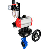 Vanne papillon d'eau Elephant al-316l-epdm-elephant-da-4m310-110/220-hdm-afc2000, matériau du corps - alliage d'aluminium, matériau du disque - acier inoxydable AISI 316L, joint - EPDM, actionné par actionneur pneumatique