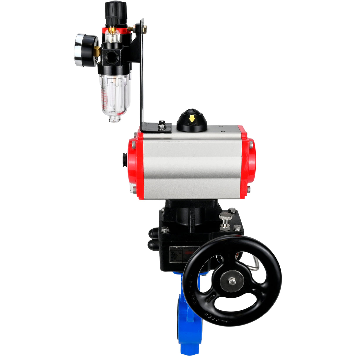 Vanne papillon d'eau Elephant al-316l-epdm-elephant-da-4m310-110/220-hdm-afc2000, matériau du corps - alliage d'aluminium, matériau du disque - acier inoxydable AISI 316L, joint - EPDM, actionné par actionneur pneumatique