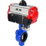 Vanne papillon d'eau Elephant al-316l-epdm-elephant-da-4m310-110/220, matériau du corps - alliage d'aluminium, matériau du disque - acier inoxydable AISI 316L, joint - EPDM, actionné par actionneur pneumatique