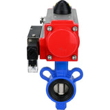 Vanne papillon d'eau Elephant al-316l-epdm-elephant-sa-4m310-110/220, matériau du corps - alliage d'aluminium, matériau du disque - acier inoxydable AISI 316L, joint - EPDM, actionné par actionneur pneumatique