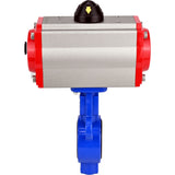 Vanne papillon d'eau Elephant al-316l-epdm-elephant-sa-4m310-110/220, matériau du corps - alliage d'aluminium, matériau du disque - acier inoxydable AISI 316L, joint - EPDM, actionné par actionneur pneumatique