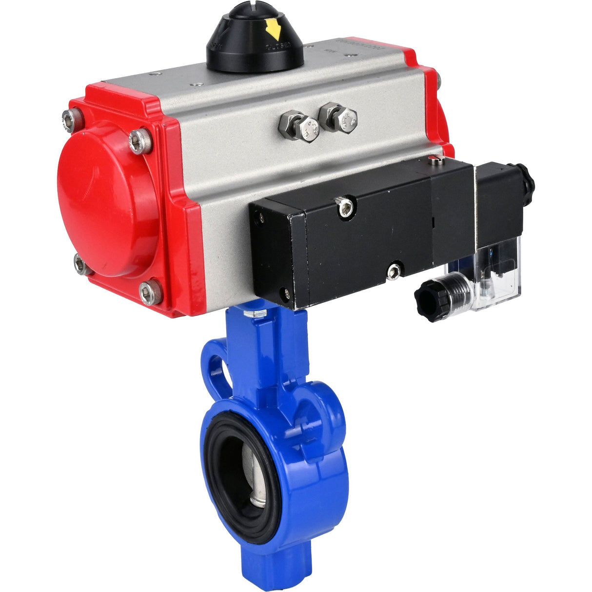 Vanne papillon d'eau Elephant al-316l-epdm-elephant-da-4m310-110/220, matériau du corps - alliage d'aluminium, matériau du disque - acier inoxydable AISI 316L, joint - EPDM, actionné par actionneur pneumatique