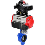Vanne papillon d'eau Elephant al-316l-epdm-elephant-da-4m310-110/220-apl210n, matériau du corps - alliage d'aluminium, matériau du disque - acier inoxydable AISI 316L, joint - EPDM, actionné par actionneur pneumatique