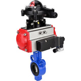 Vanne papillon d'eau Elephant al-316l-epdm-elephant-da-4m310-110/220-apl210n, matériau du corps - alliage d'aluminium, matériau du disque - acier inoxydable AISI 316L, joint - EPDM, actionné par actionneur pneumatique