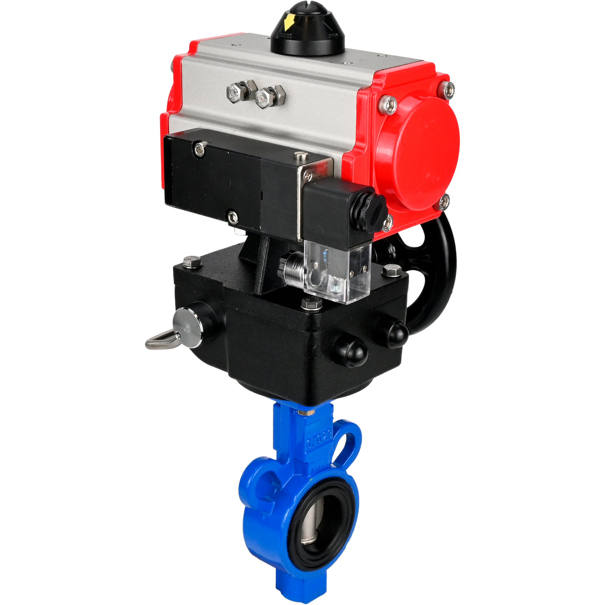 Vanne papillon d'eau Elephant al-316l-epdm-elephant-da-4m310-110/220-hdm, matériau du corps - alliage d'aluminium, matériau du disque - acier inoxydable AISI 316L, joint - EPDM, actionné par actionneur pneumatique