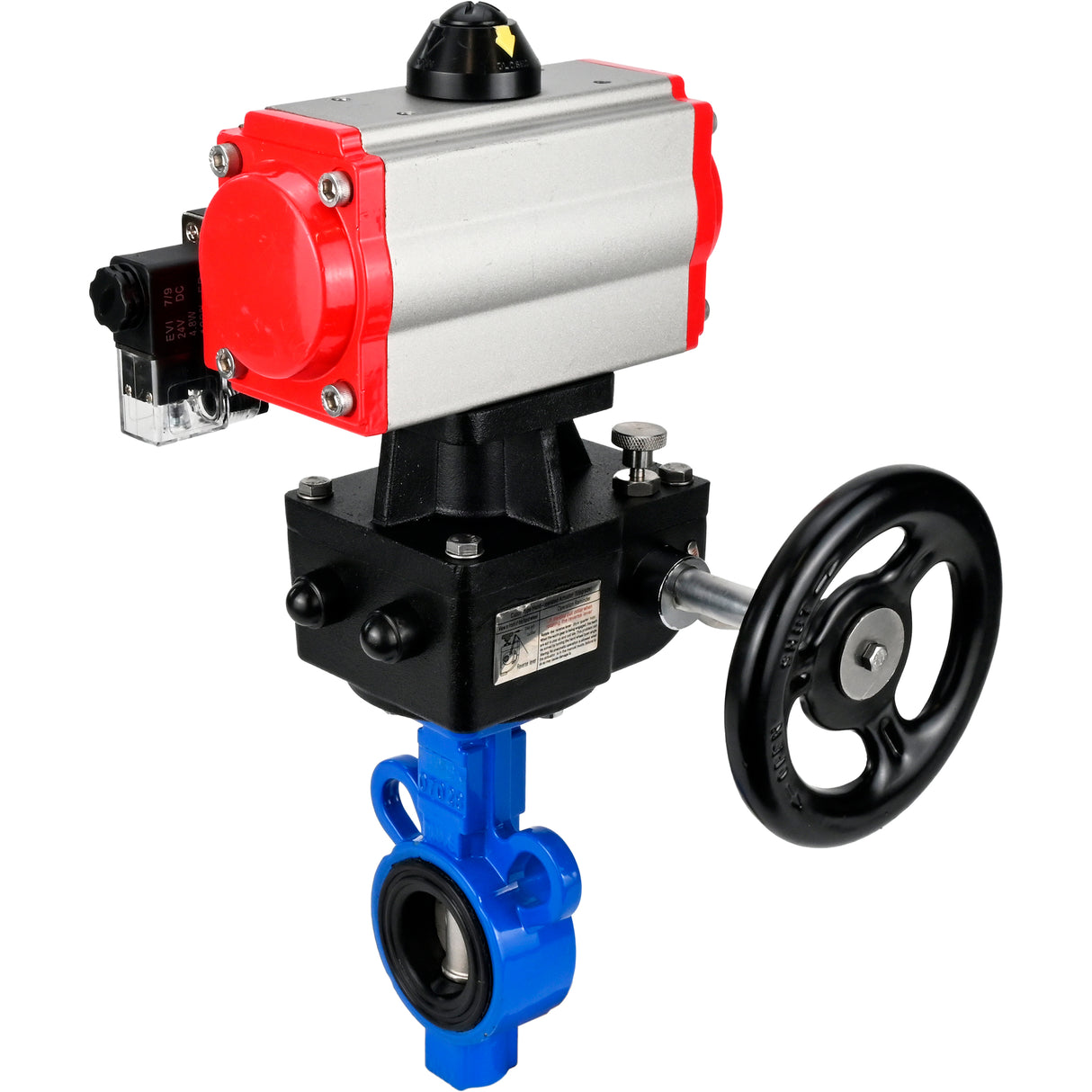 Vanne papillon d'eau Elephant al-316l-epdm-elephant-da-4m310-110/220-hdm, matériau du corps - alliage d'aluminium, matériau du disque - acier inoxydable AISI 316L, joint - EPDM, actionné par actionneur pneumatique