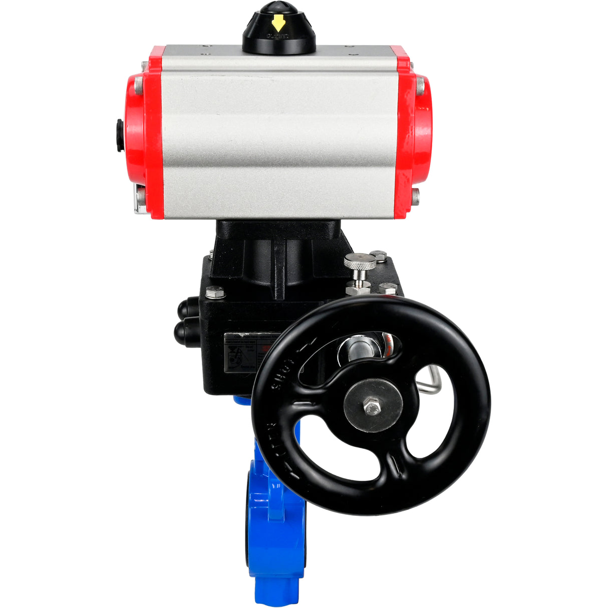 Vanne papillon d'eau Elephant al-316l-epdm-elephant-da-4m310-110/220-hdm, matériau du corps - alliage d'aluminium, matériau du disque - acier inoxydable AISI 316L, joint - EPDM, actionné par actionneur pneumatique