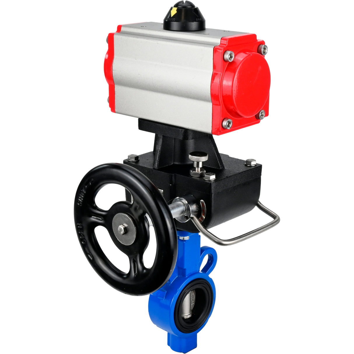 Vanne papillon d'eau Elephant al-316l-epdm-elephant-da-4m310-110/220-hdm, matériau du corps - alliage d'aluminium, matériau du disque - acier inoxydable AISI 316L, joint - EPDM, actionné par actionneur pneumatique