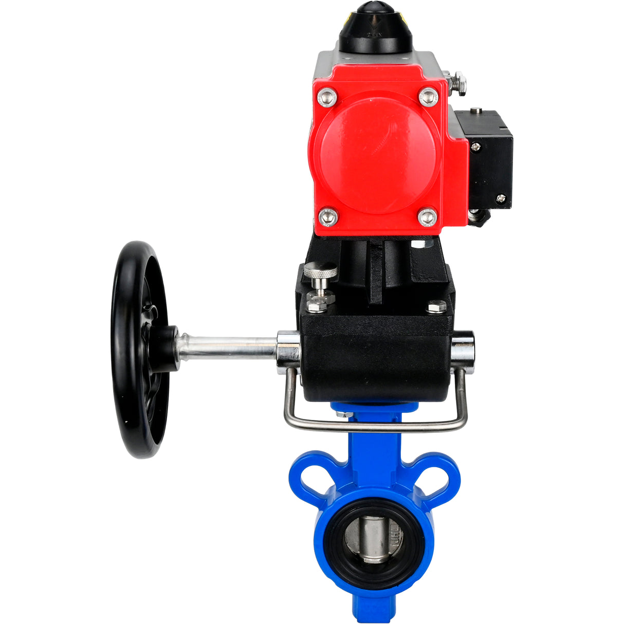 Vanne papillon d'eau Elephant al-316l-epdm-elephant-da-4m310-110/220-hdm, matériau du corps - alliage d'aluminium, matériau du disque - acier inoxydable AISI 316L, joint - EPDM, actionné par actionneur pneumatique