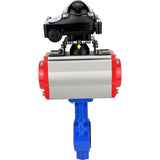 Vanne papillon d'eau Elephant al-316l-epdm-elephant-da-apl210n, matériau du corps - alliage d'aluminium, matériau du disque - acier inoxydable AISI 316L, joint - EPDM, actionné par actionneur pneumatique