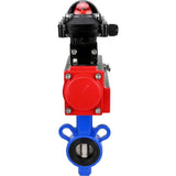 Vanne papillon d'eau Elephant al-316l-epdm-elephant-da-apl210n, matériau du corps - alliage d'aluminium, matériau du disque - acier inoxydable AISI 316L, joint - EPDM, actionné par actionneur pneumatique