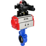 Vanne papillon d'eau Elephant al-316l-epdm-elephant-da-apl210n, matériau du corps - alliage d'aluminium, matériau du disque - acier inoxydable AISI 316L, joint - EPDM, actionné par actionneur pneumatique