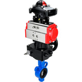 Vanne papillon d'eau Elephant al-316l-epdm-elephant-da-apl210n-hdm, matériau du corps - alliage d'aluminium, matériau du disque - acier inoxydable AISI 316L, joint - EPDM, actionné par actionneur pneumatique