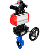 Vanne papillon d'eau Elephant al-316l-epdm-elephant-da-apl210n-hdm, matériau du corps - alliage d'aluminium, matériau du disque - acier inoxydable AISI 316L, joint - EPDM, actionné par actionneur pneumatique