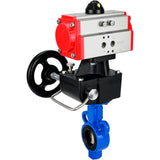 Vanne papillon d'eau Elephant al-316l-epdm-elephant-da-hdm, matériau du corps - alliage d'aluminium, matériau du disque - acier inoxydable AISI 316L, joint - EPDM, actionné par actionneur pneumatique