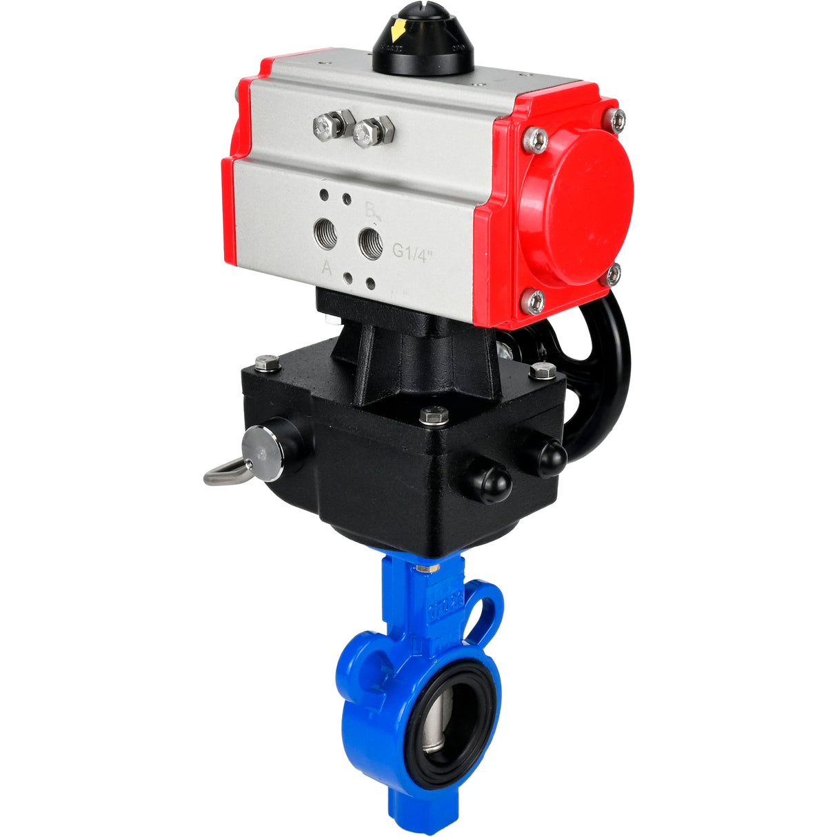 Vanne papillon d'eau Elephant al-316l-epdm-elephant-da-hdm, matériau du corps - alliage d'aluminium, matériau du disque - acier inoxydable AISI 316L, joint - EPDM, actionné par actionneur pneumatique