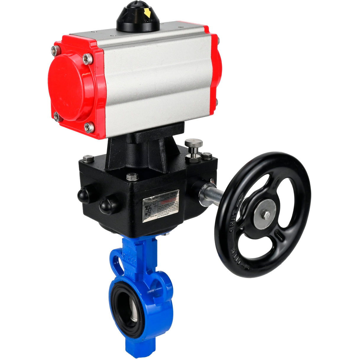 Vanne papillon d'eau Elephant al-316l-epdm-elephant-da-hdm, matériau du corps - alliage d'aluminium, matériau du disque - acier inoxydable AISI 316L, joint - EPDM, actionné par actionneur pneumatique