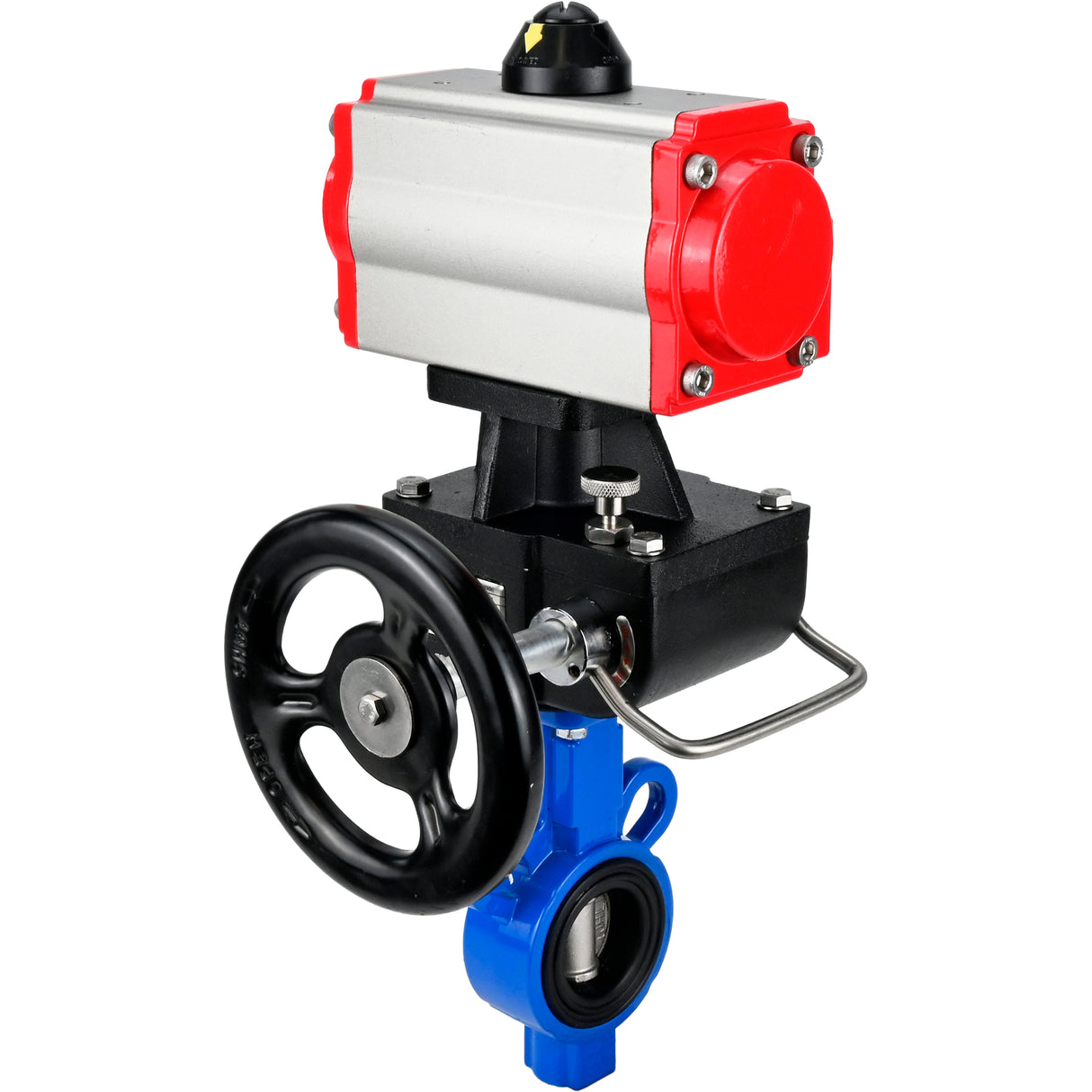 Vanne papillon d'eau Elephant al-316l-epdm-elephant-da-hdm, matériau du corps - alliage d'aluminium, matériau du disque - acier inoxydable AISI 316L, joint - EPDM, actionné par actionneur pneumatique