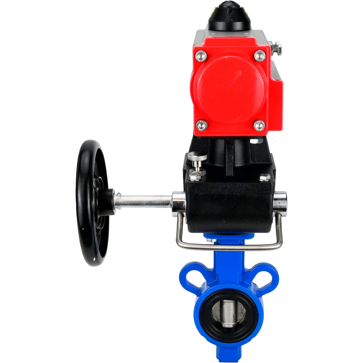Vanne papillon d'eau Elephant al-316l-epdm-elephant-da-hdm, matériau du corps - alliage d'aluminium, matériau du disque - acier inoxydable AISI 316L, joint - EPDM, actionné par actionneur pneumatique