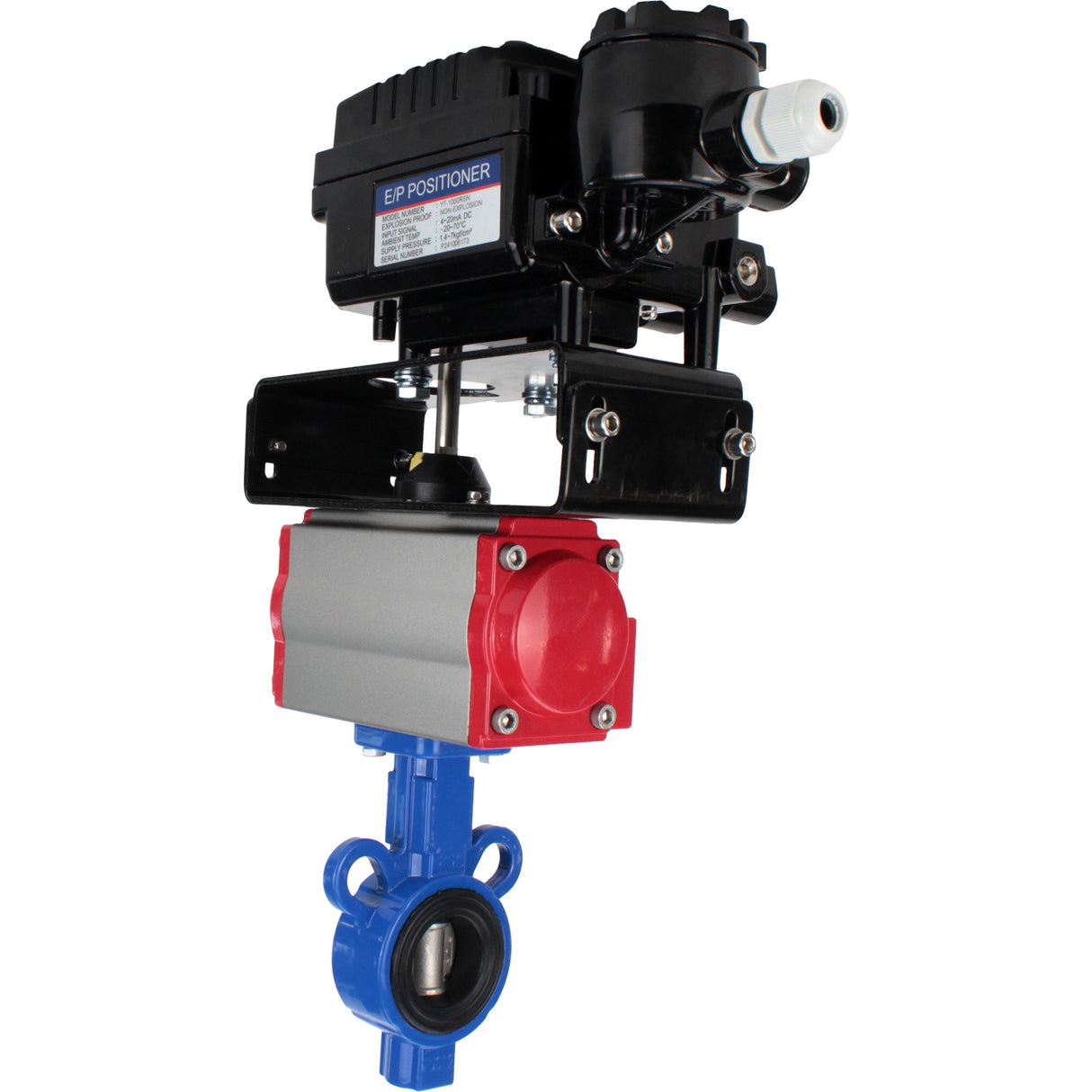 Vanne papillon d'eau Elephant al-316l-epdm-elephant-da-yt1000rsi, matériau du corps - alliage d'aluminium, matériau du disque - acier inoxydable AISI 316L, joint - EPDM, actionné par actionneur pneumatique