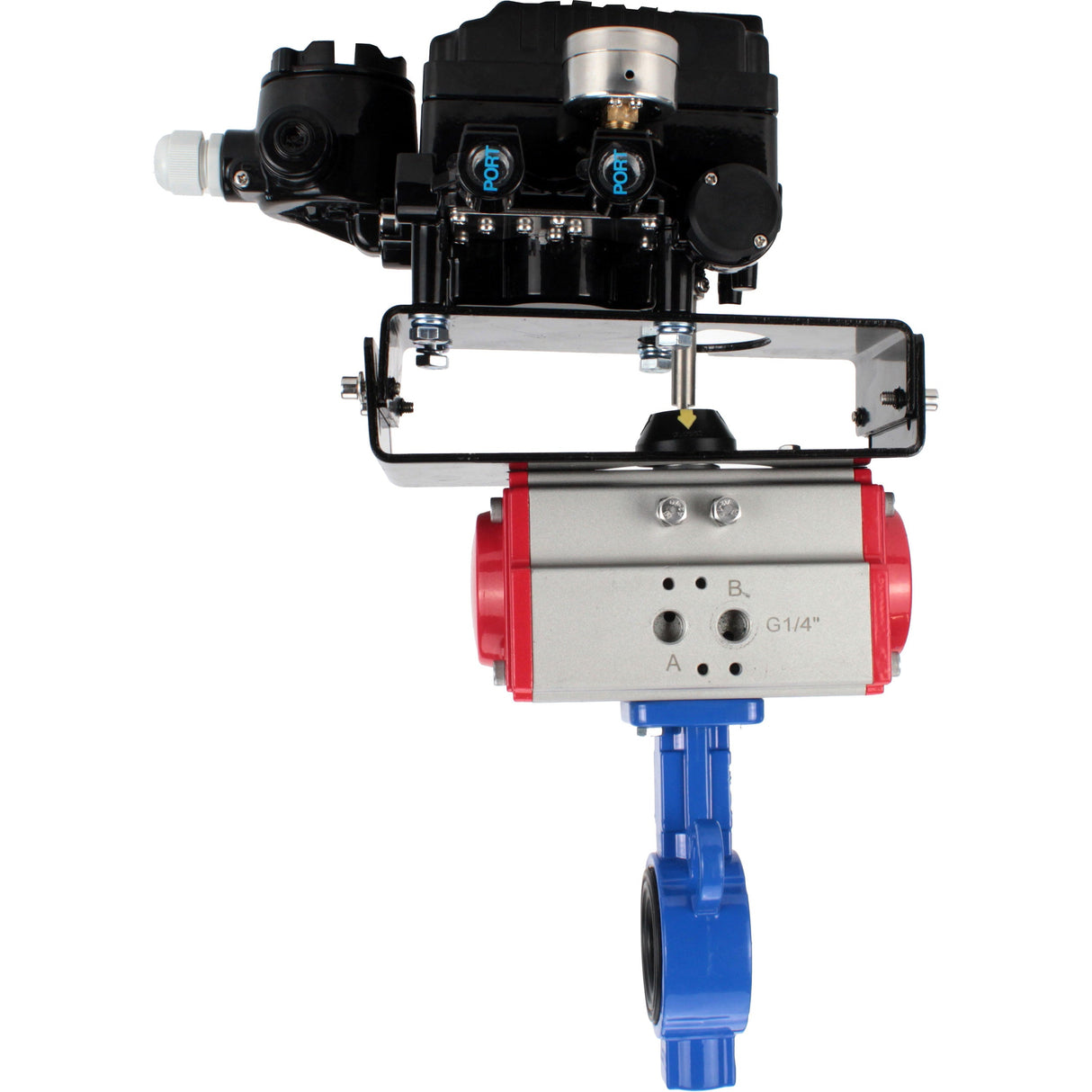 Vanne papillon d'eau Elephant al-316l-epdm-elephant-da-yt1000rsi, matériau du corps - alliage d'aluminium, matériau du disque - acier inoxydable AISI 316L, joint - EPDM, actionné par actionneur pneumatique