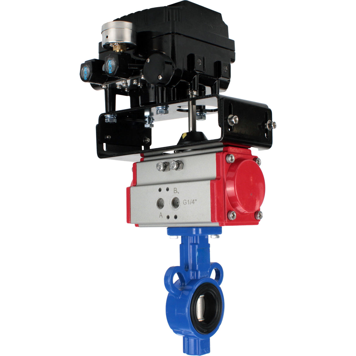 Vanne papillon d'eau Elephant al-316l-epdm-elephant-da-yt1000rsn, matériau du corps - alliage d'aluminium, matériau du disque - acier inoxydable AISI 316L, joint - EPDM, actionné par actionneur pneumatique