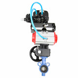 Vanne papillon d'eau Elephant al-316l-epdm-elephant-da-yt1000rsn-hdm, matériau du corps - alliage d'aluminium, matériau du disque - acier inoxydable AISI 316L, joint - EPDM, actionné par actionneur pneumatique