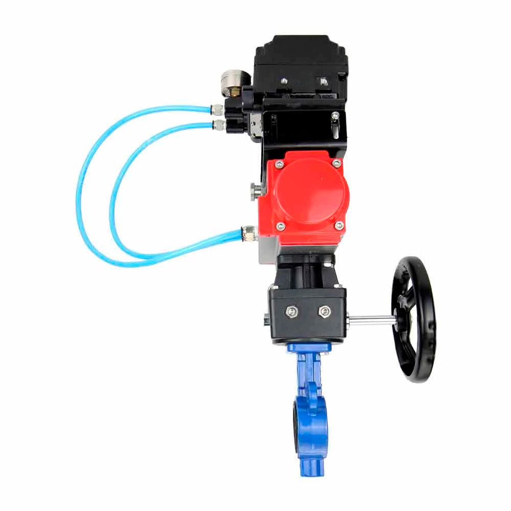 Vanne papillon d'eau Elephant al-316l-epdm-elephant-da-yt1000rsn-hdm, matériau du corps - alliage d'aluminium, matériau du disque - acier inoxydable AISI 316L, joint - EPDM, actionné par actionneur pneumatique