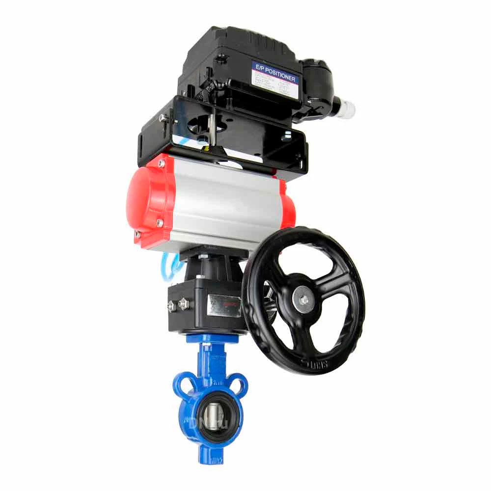 Vanne papillon d'eau Elephant al-316l-epdm-elephant-da-yt1000rsn-hdm, matériau du corps - alliage d'aluminium, matériau du disque - acier inoxydable AISI 316L, joint - EPDM, actionné par actionneur pneumatique
