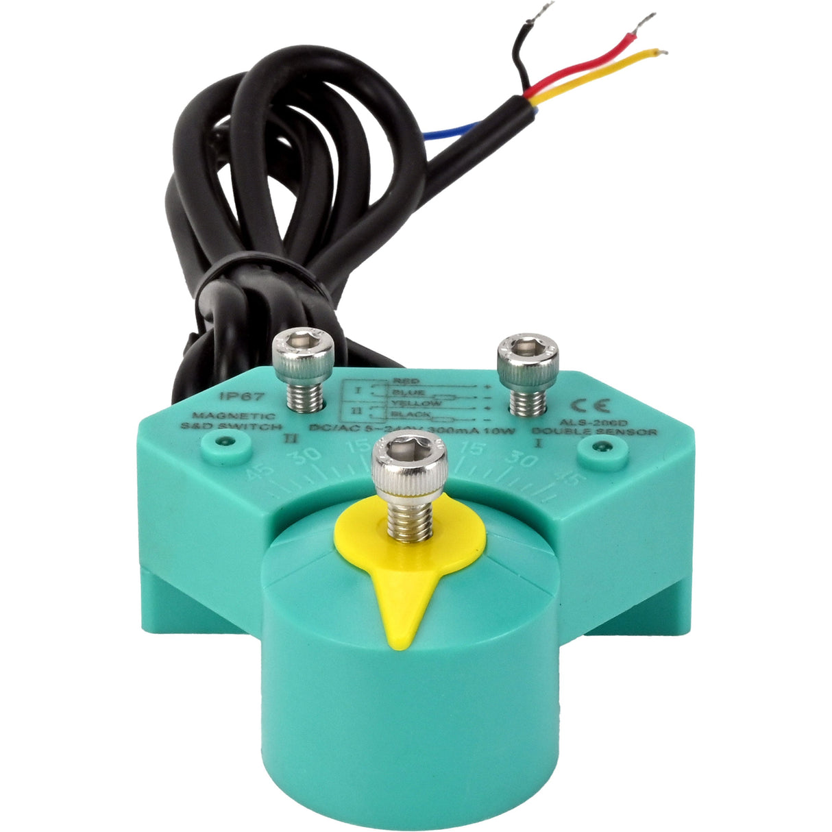 Interrupteurs magnétiques Elephant ALS200D pour actionneurs pneumatiques, angle de rotation de l'arbre - 90°, boîtier - plastique, couleur - vert