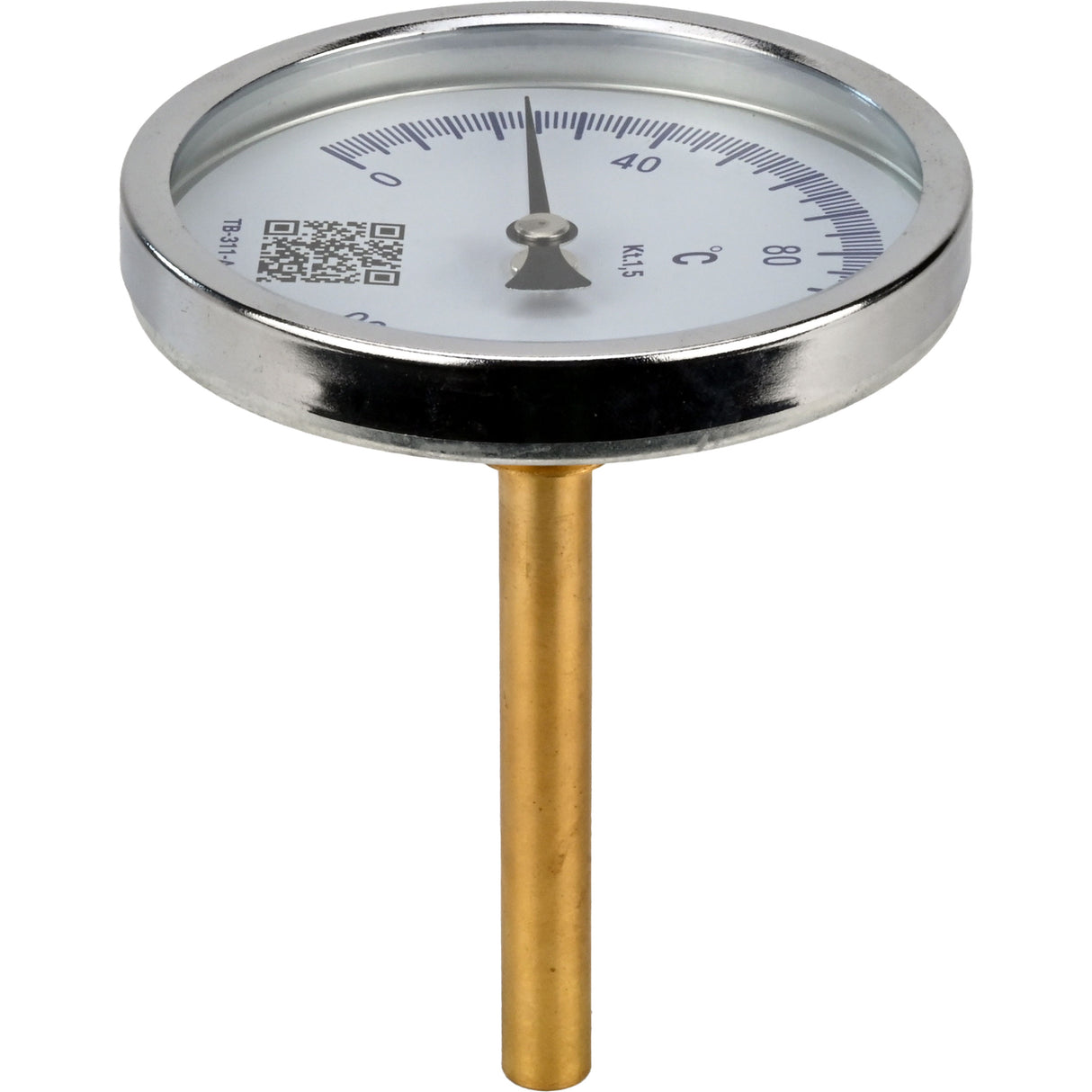 Thermomètres axiaux bimétalliques Elephant TB-311-A1.5 PN10-24, acier inoxydable, longueur de la partie immergée 46-200 mm, classe de précision - 1,5