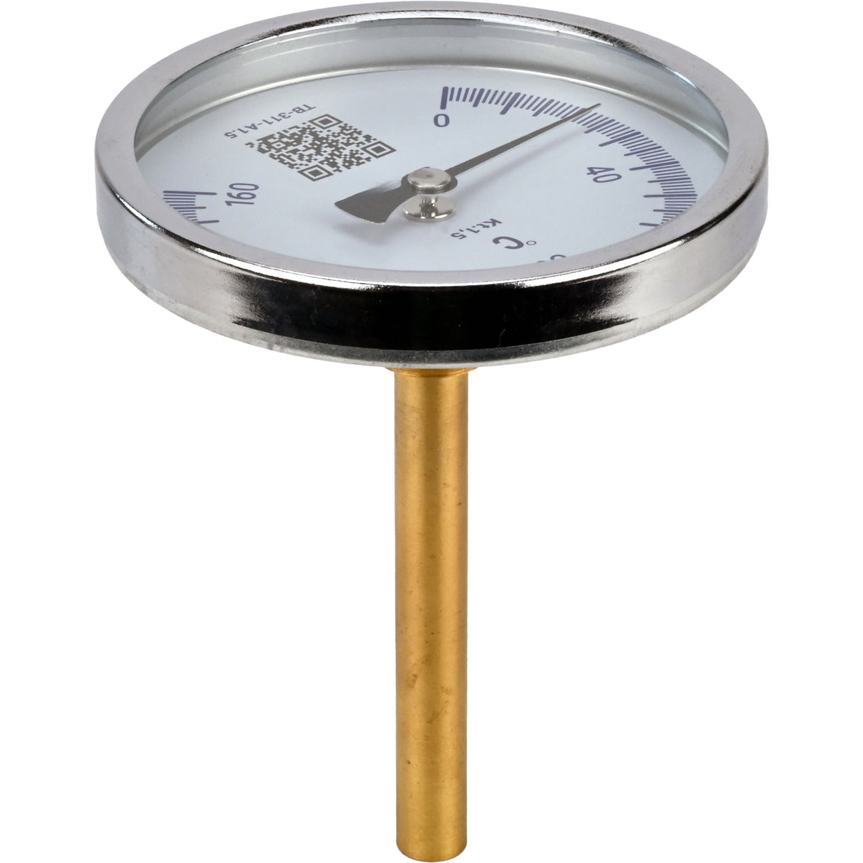 Thermomètres axiaux bimétalliques Elephant TB-311-A1.5 PN10-24, acier inoxydable, longueur de la partie immergée 46-200 mm, classe de précision - 1,5
