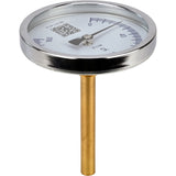Thermomètres axiaux bimétalliques Elephant TB-311-A1.5 PN10-24, acier inoxydable, longueur de la partie immergée 46-200 mm, classe de précision - 1,5