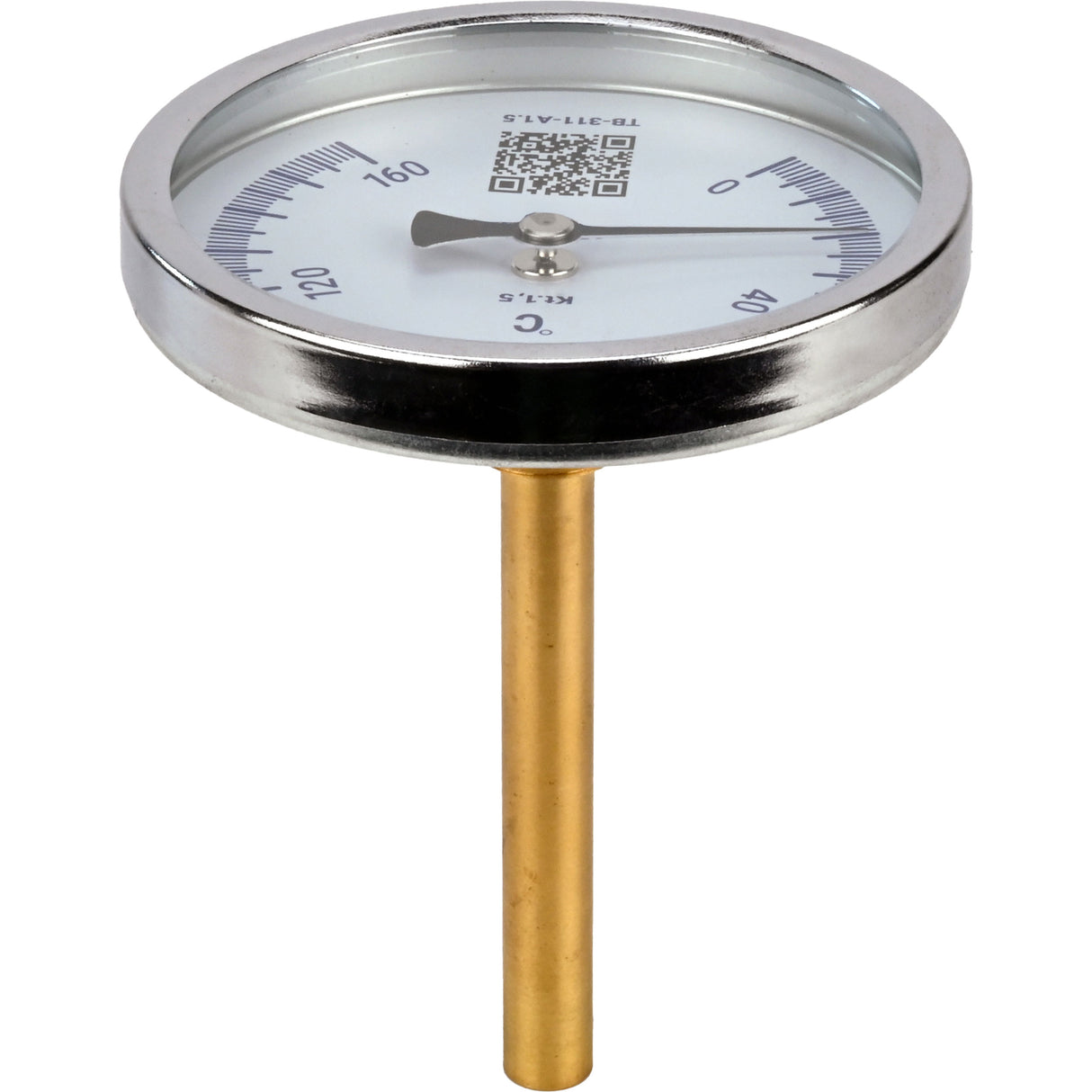 Thermomètres axiaux bimétalliques Elephant TB-311-A1.5 PN10-24, acier inoxydable, longueur de la partie immergée 46-200 mm, classe de précision - 1,5