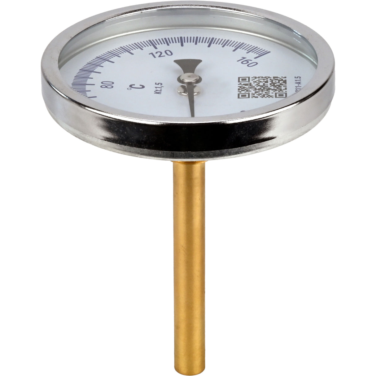 Thermomètres axiaux bimétalliques Elephant TB-311-A1.5 PN10-24, acier inoxydable, longueur de la partie immergée 46-200 mm, classe de précision - 1,5