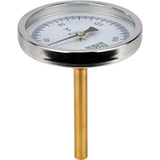 Thermomètres axiaux bimétalliques Elephant TB-311-A1.5 PN10-24, acier inoxydable, longueur de la partie immergée 46-200 mm, classe de précision - 1,5