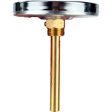 Thermomètres axiaux bimétalliques Elephant TB-311-A1.5 PN10-24, acier inoxydable, longueur de la partie immergée 46-200 mm, classe de précision - 1,5