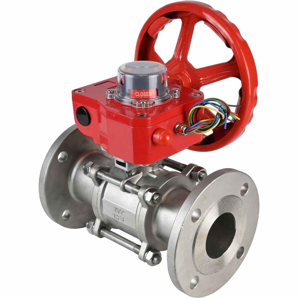 Robinet à boisseau sphérique en acier inoxydable Elephant ksfpt-316-180-hgbf, matériau du corps - acier inoxydable AISI 316, matériau de la bille - acier inoxydable AISI 316, joint - PTFE, commande par poignée