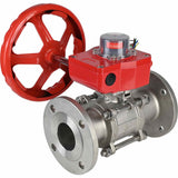 Robinet à boisseau sphérique en acier inoxydable Elephant ksfpt-316-180-hgbf, matériau du corps - acier inoxydable AISI 316, matériau de la bille - acier inoxydable AISI 316, joint - PTFE, commande par poignée