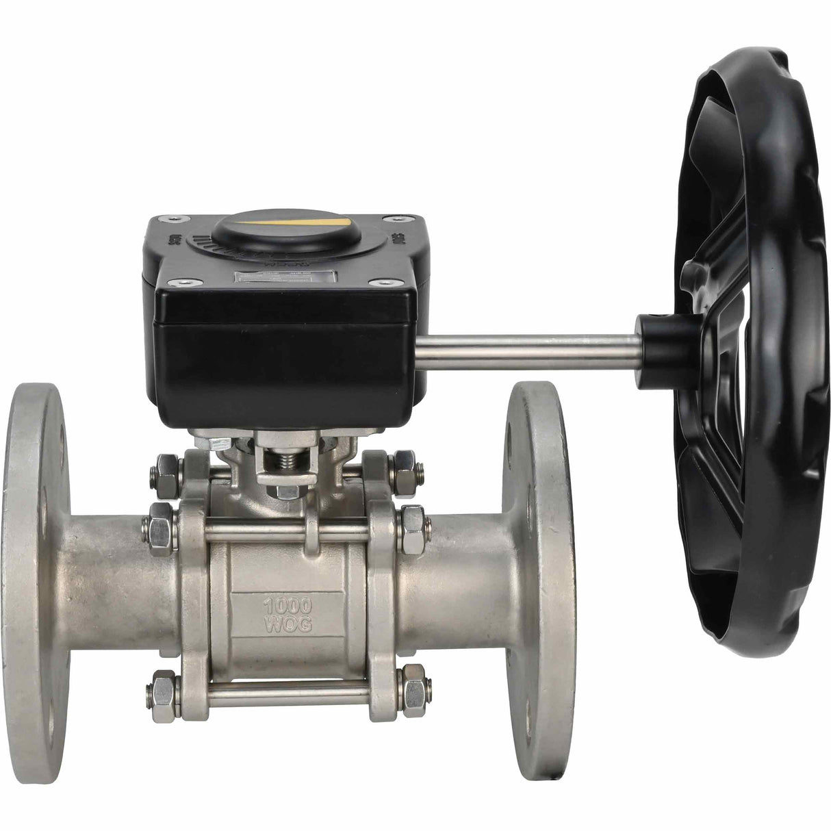 Robinet à boisseau sphérique en acier inoxydable Elephant ksfpt-304-180-ham, matériau du corps - acier inoxydable AISI 304, matériau de la bille - acier inoxydable AISI 304, joint - PTFE, commande par poignée