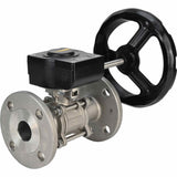 Robinet à boisseau sphérique en acier inoxydable Elephant ksfpt-304-180-ham, matériau du corps - acier inoxydable AISI 304, matériau de la bille - acier inoxydable AISI 304, joint - PTFE, commande par poignée