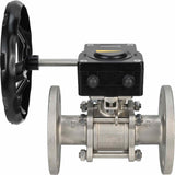 Robinet à boisseau sphérique en acier inoxydable Elephant ksfpt-304-180-ham, matériau du corps - acier inoxydable AISI 304, matériau de la bille - acier inoxydable AISI 304, joint - PTFE, commande par poignée