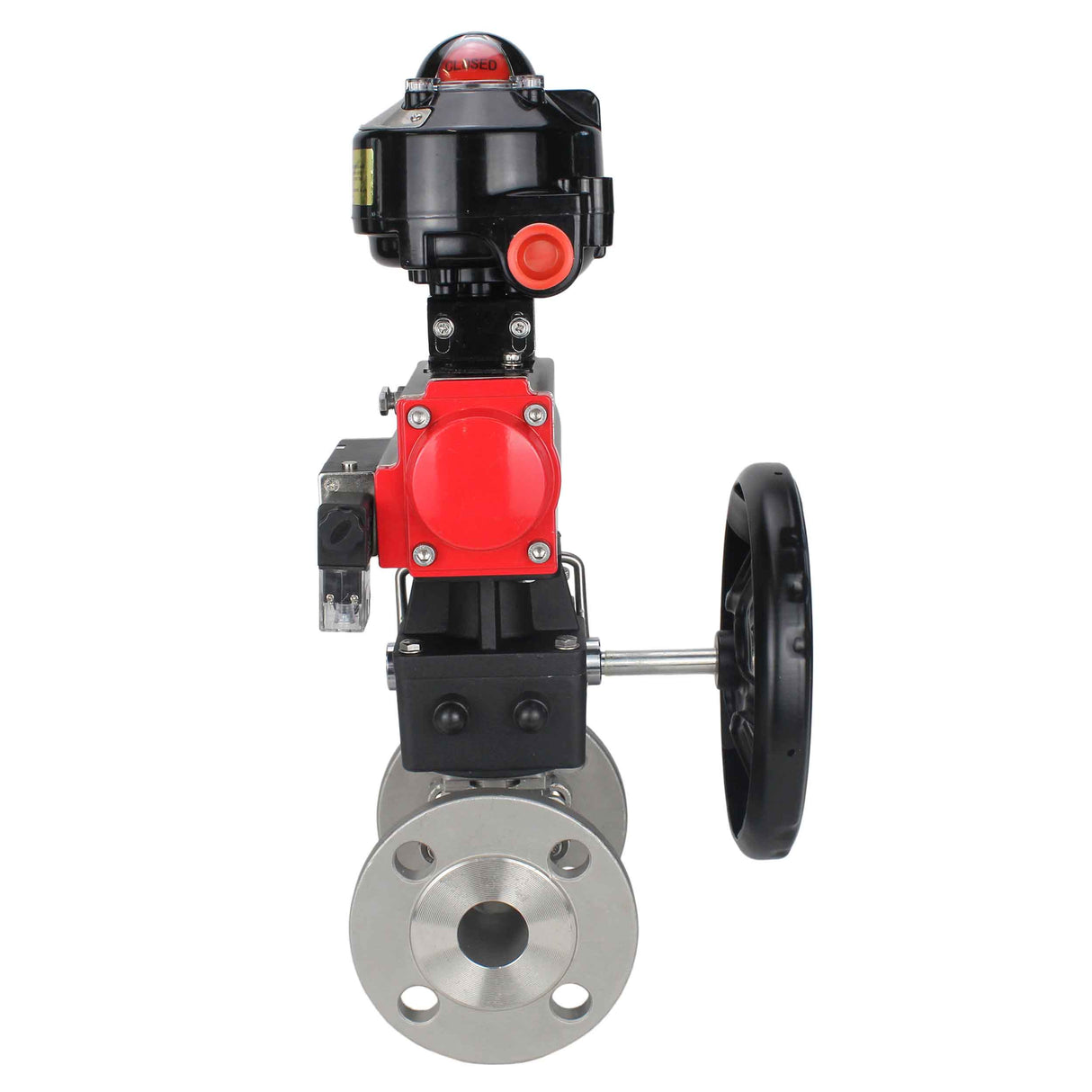 Ball valves Elephant BV3131P(3pc)-FP-F-ISO-H flanged, full bore, three-piece, stainless steel body. steel SS304, seal - PTFE, with pneumatic drive Elephant PA-DA 052-130 pneumatic distributor 4M310-08 24V gearbox MON LSU APL-510N-EX