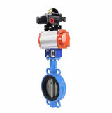 Vanne papillon d'eau Elephant st-316l-viton-sa-apl210n, matériau du corps - acier au carbone WCB, matériau du disque - acier inoxydable AISI 316L, joint - VITON, actionné par actionneur pneumatique