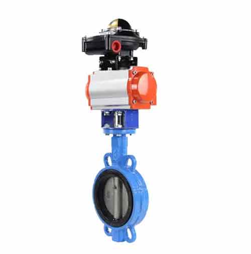 Vanne papillon d'eau Elephant st-316l-viton-da-apl210n, matériau du corps - acier au carbone WCB, matériau du disque - acier inoxydable AISI 316L, joint - VITON, actionné par actionneur pneumatique