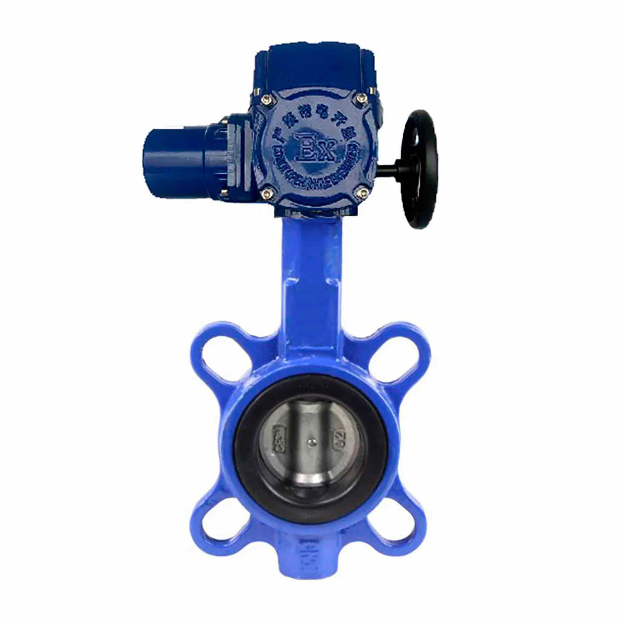 Vanne papillon d'eau Elephant WCB-316L-EPDM matériau du corps - Acier au carbone WCB, matériau du disque - Acier inoxydable AISI 316L, joint - EPDM avec actionneur électrique 1/4 de tour Elephant QT-W (M) EX 380V